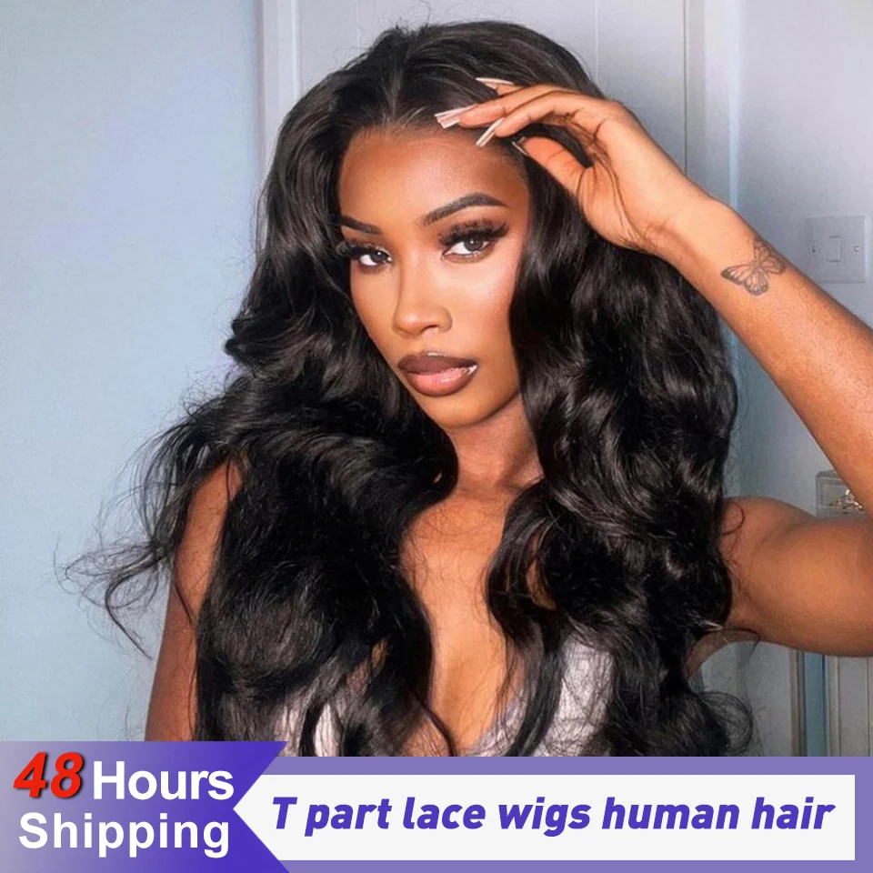 

13x5x2 T-Part Transparent Lace Front Wigs Human Hair 180% Density Body Wave Lace Front Human Hair Wig Remy Hair Wig For Women