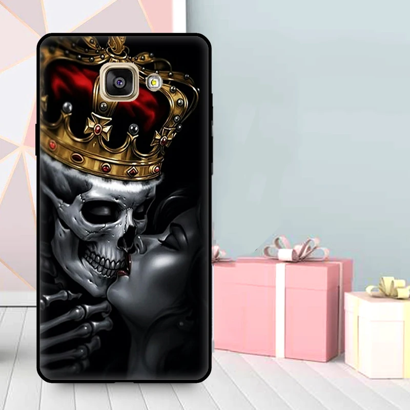 Skeleton Skull Kiss For Samsung J3 J5 J7 J510 J310 J330 J710 J730 2016 2017 J4 J6 Plus A6 A8 A9 J8 2018 Case