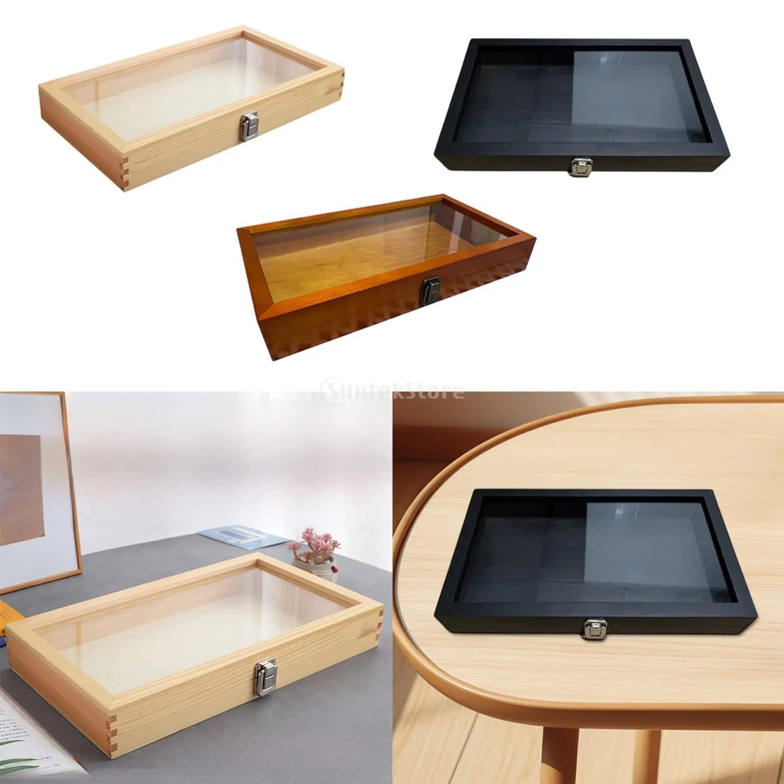 

Collector Honored Medallion Storage Box Wooden Brooch Jewelry Organizer Display Case for Trinkets Home Decor Organization