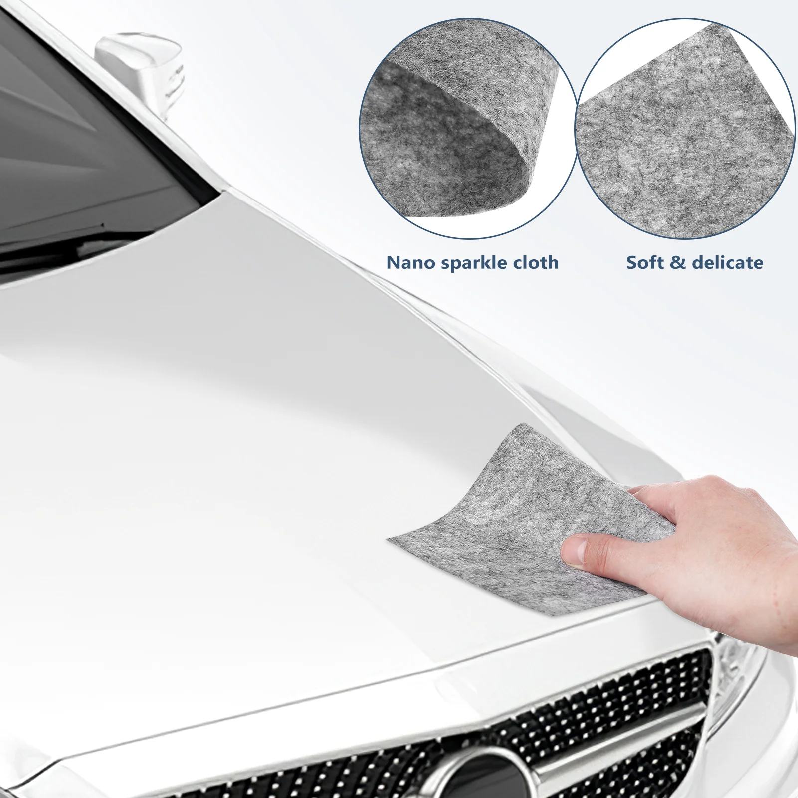 6 Pcs Nano Glitter Cloth Car Polishing Scratch Remover Vehicle Repair Cloths Sparkle for Tool Paint The