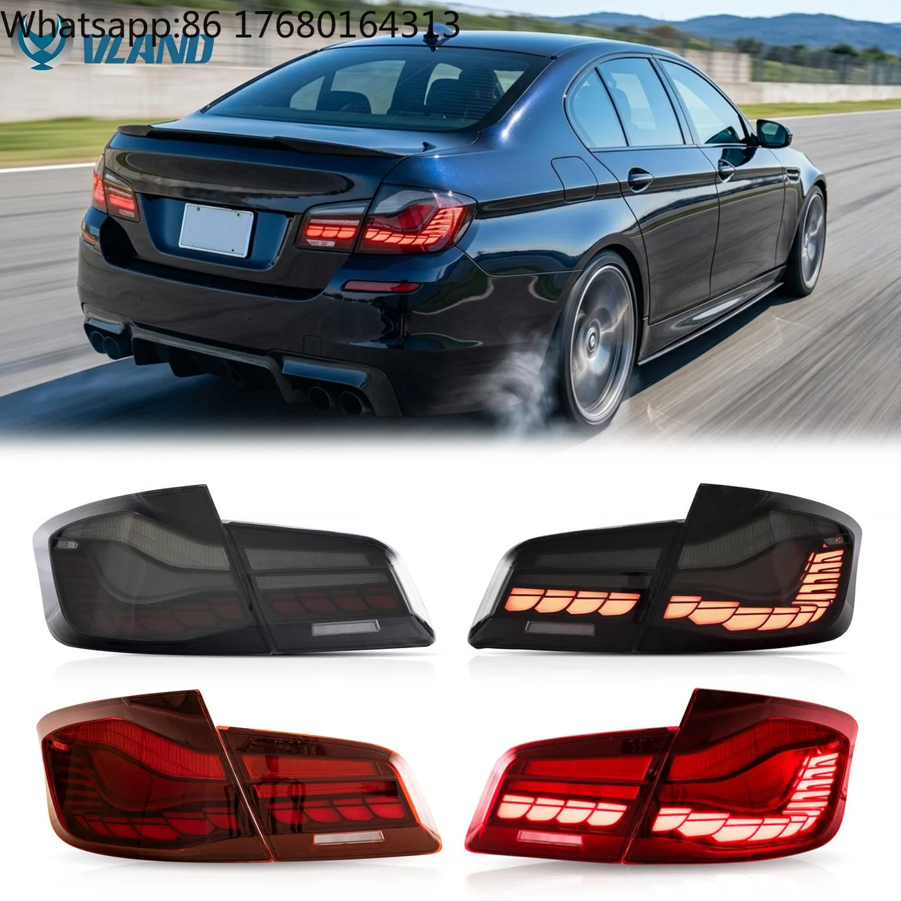For VLAND Taillight Upgrade LED Rear GTS Tail Lights for 2011 2012 2013 2014 2015 2016 2017 BMW 5 Series M5 F10 F18 535i 550i