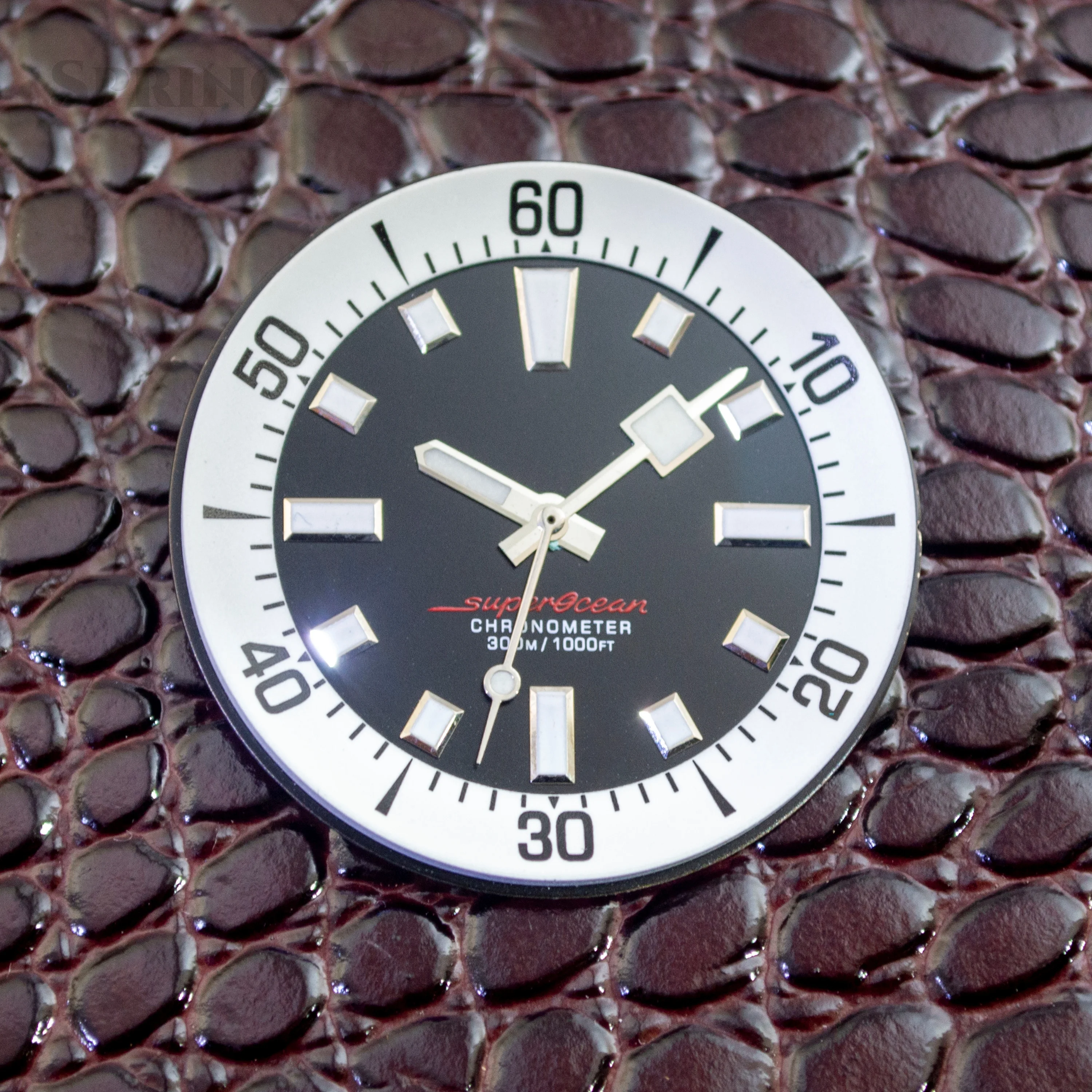 for SUPEROCEAN 33.5mm Watch Dial Hands NH35 Watch Pointers fit NH35 NH36 Movement Green Luminous Watch Faces Blue Luminous Hands