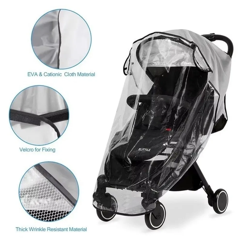 

Portable Transparent Stroller Rain Cover Breathable Windproof Cart Raincoat 360 Degree Rainproof Cover Stroller Accessories