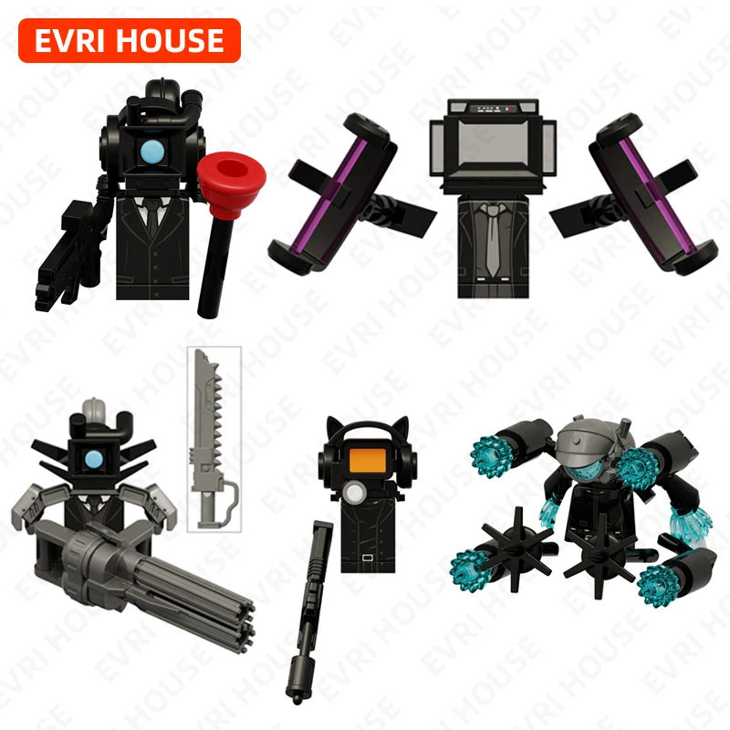 Toilet Man Mini Bricks Action Figures Female Monitor Assembly Building Blocks Toys for Children KDL834