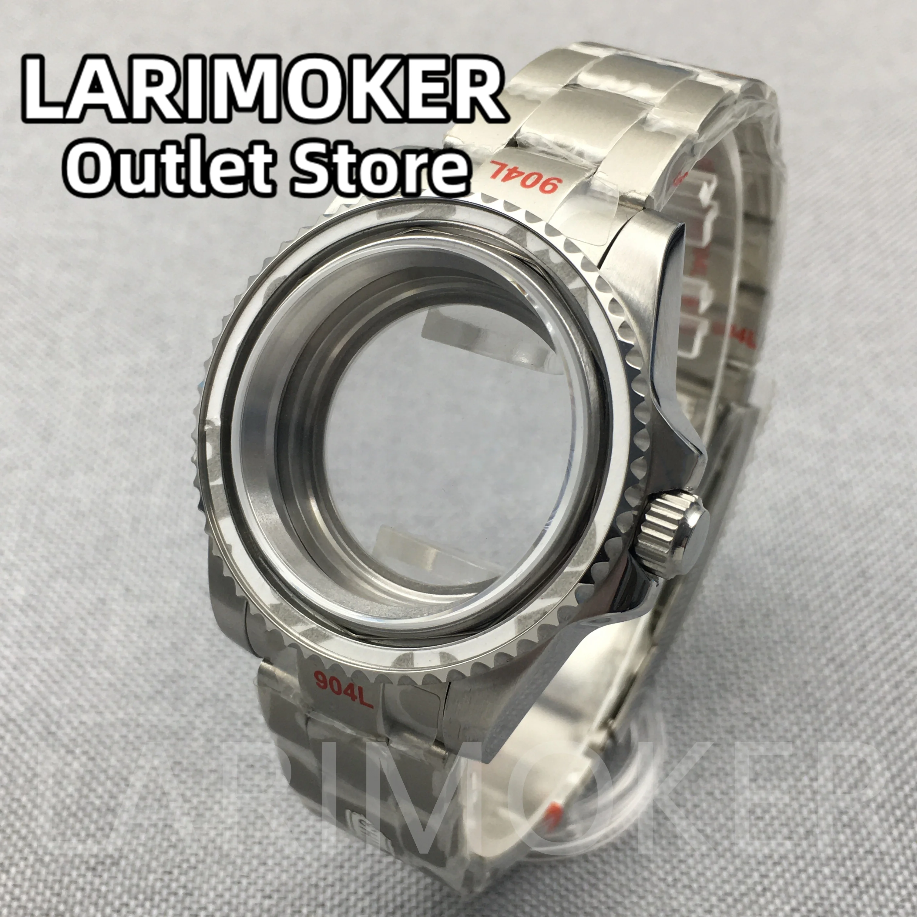 Larimoker นาฬิกาสแตนเลส40มม. แบบทิศทางเดียวหมุนได้พอดี NH35NH36 DG2813 ETA2824 3804 Miyota 8215 Ronda 515H PT5000