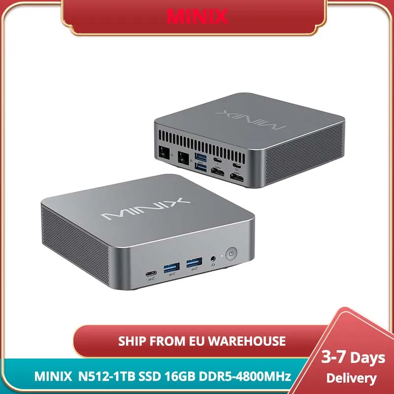 MINIX N512-1TB SSD PRD MiniPC, Intel ® Noyau ? i5-12600H, Intel ® Iris ® Xe Graphics éligible, 16 Go DDR5-4800 MHz, 2 × DDR5 SO-DIMM, SSD M.2 2280 PCIe 4.0 × 4, emplacement SSD M.2 2280 PCIe 3.0 × 4, prise en charge multilingue, WiFi 6, Bluetooth 5.2, Mini ordinateur MINIX N512-1TB SSD PRD MiniPC, Intel ® Noyau ? i5-12600H, Intel ® Iris ® Xe Graphics éligible, 16 Go DDR5-4800 MHz, 2 × DDR5 SO-DIMM, SSD M.2 2280 PCIe 4.0 × 4, emplacement SSD M.2 2280 PCIe 3.0 × 4, prise en charge multilingue, WiFi 6, Bluetooth 5.2, Mini ordinateur