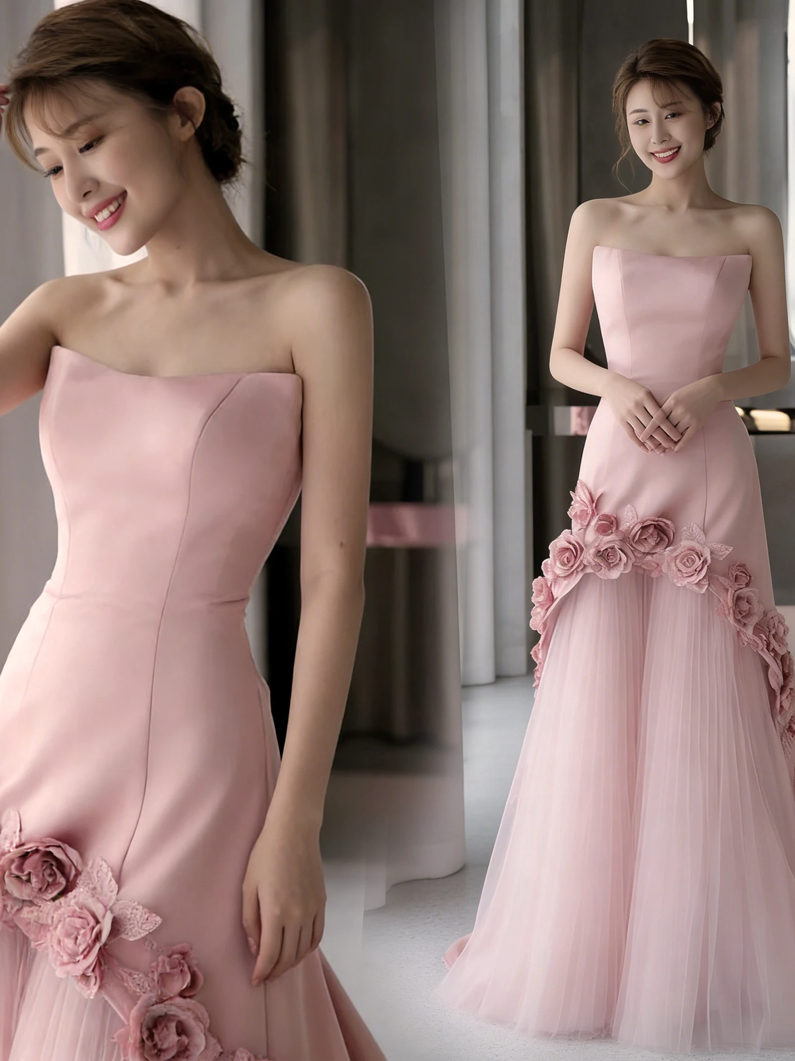 

Розовое вечернее платье Ele Pink для свадьбы, дня рождения, выпускного, церемонии, помолвки, для взрослых, модель 20688