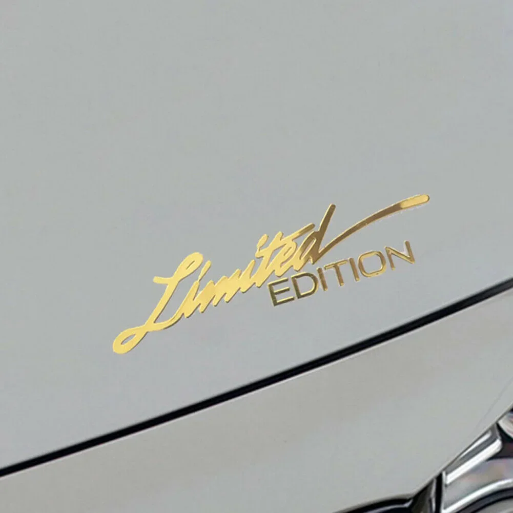 2pcs Universal Car Stickers 3D Gold Limited Edition Logo Emblem Badge Metal Sticker Decal Car Interior Accessories Decorations