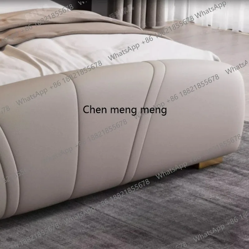 E136 180x200cm new queen bed frame Double bed king size luxury twin full bed Composite leather wooden headboard bedroom furnitur view 4