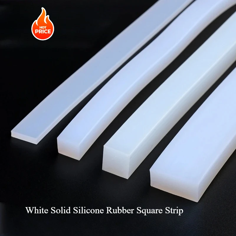 Width 0.5/1/2/3/4/5/6-100mm Solid Silicone Rubber Square Strip Weatherstrip Anti Oil Heat Resistance Seal Gasket Bar