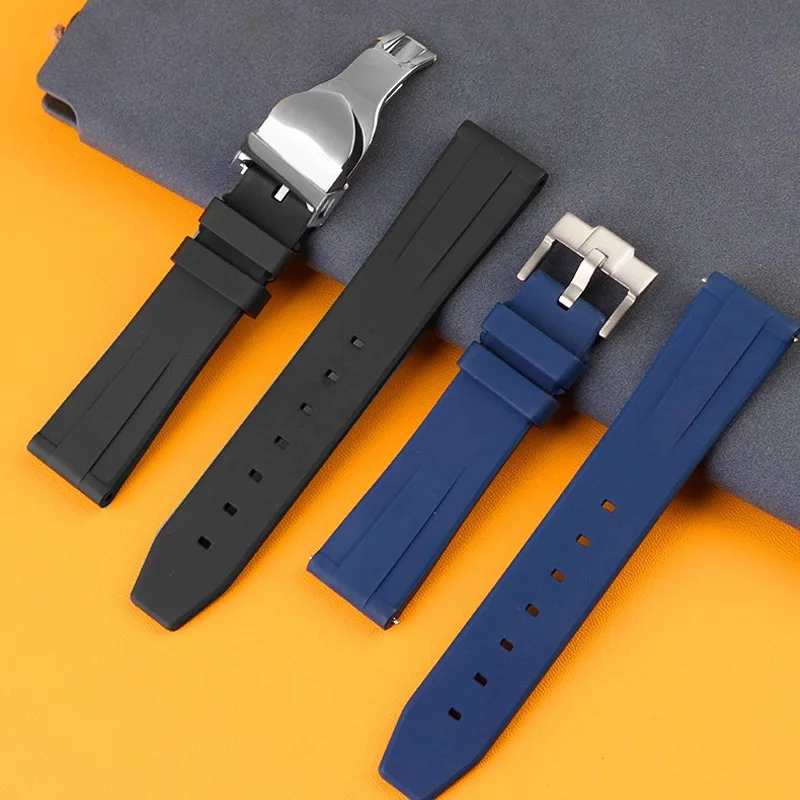 FKM Rubber Strap fluororubber Belt  20mm For Tudor Biwan 1958 M79030N M79030B 39mm dial fluororubber headband watch strap