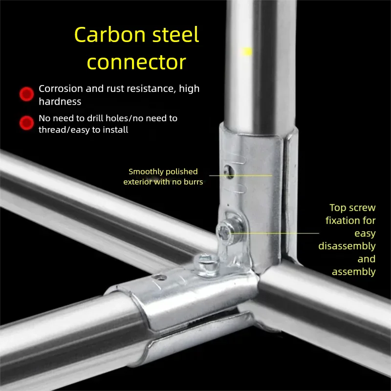 

20/25/32mm stainless steel pipe connector, iron pipe, clothing cabinet connector, pipe connector, round pipe cross buckle