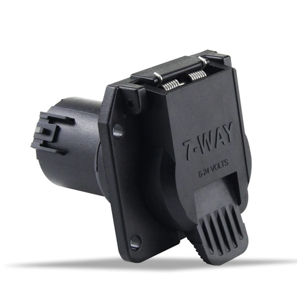 Trailer Socket Adapter 624V 7 Pin Power Socket Connector Reliable Connection Dust Cover Included for Protection