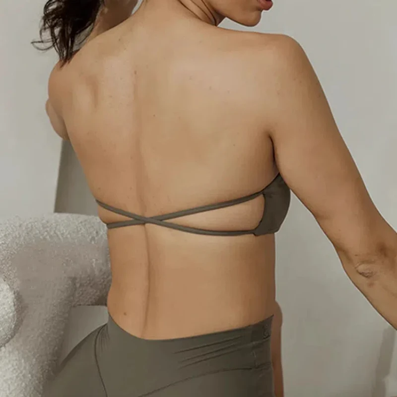 Women Tube Tops for Sports Bras Fitness Top Yoga Clothing Nylon Underwear