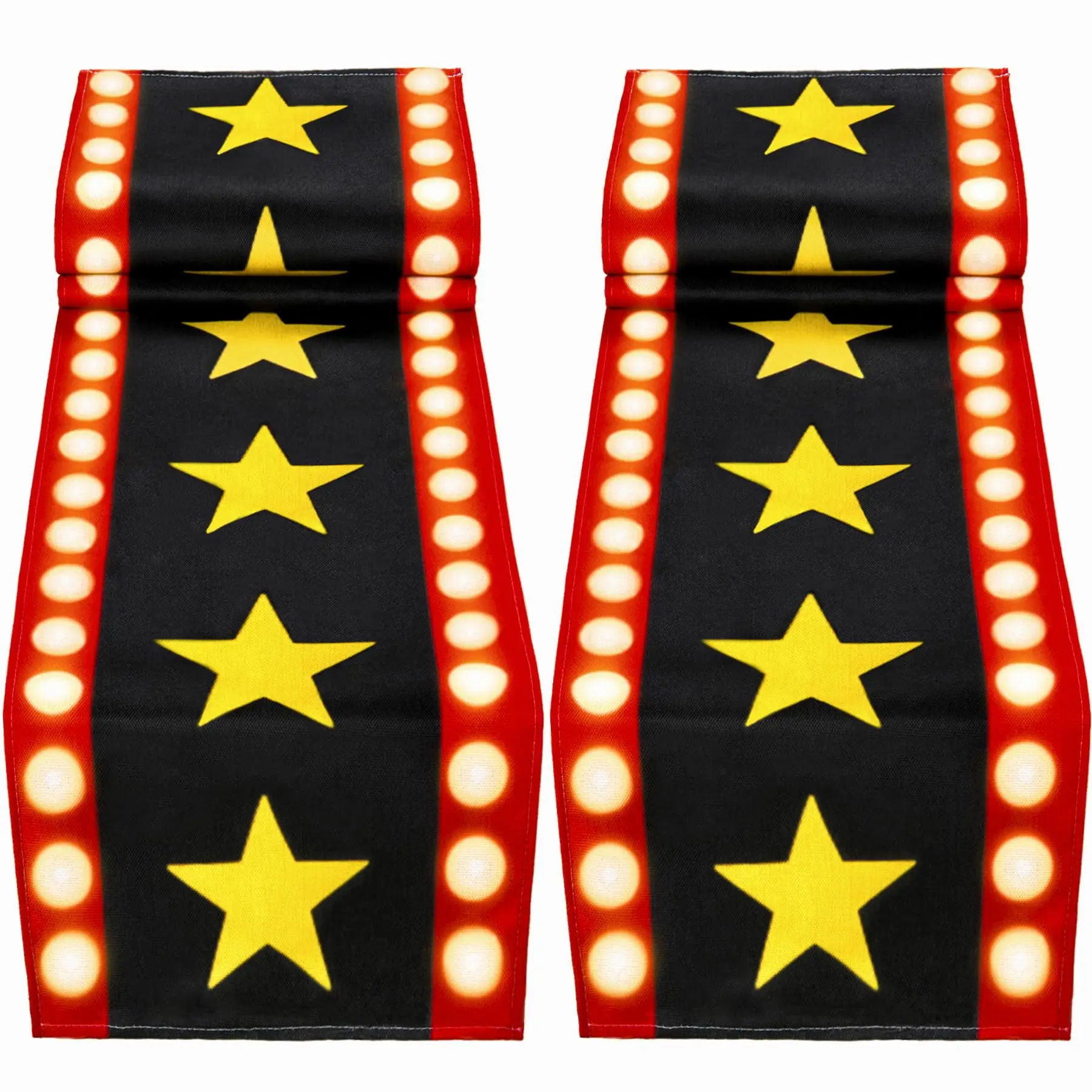 1 Stück Tischläufer, Sternfarben-Design – Filmnacht, schwarzer Teppich, Dekoration für Geburtstagsparty-Zubehör (schwarz)
