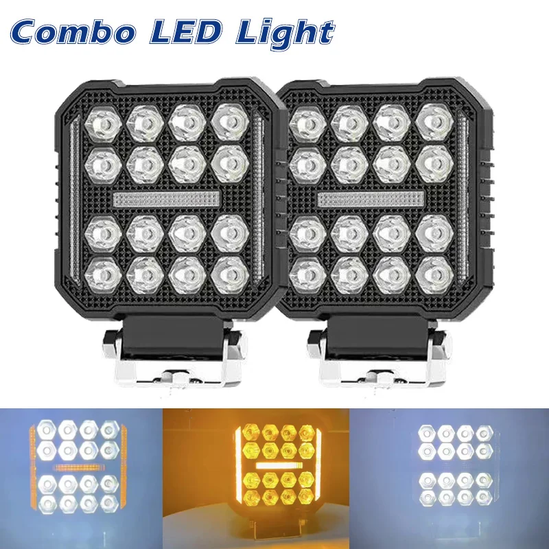 

Square Headlights Super Bright 3030 LED Work Light Waterproof Spot Lamp For Truck Car SUV ATV UTV 4WD LED Headlights
