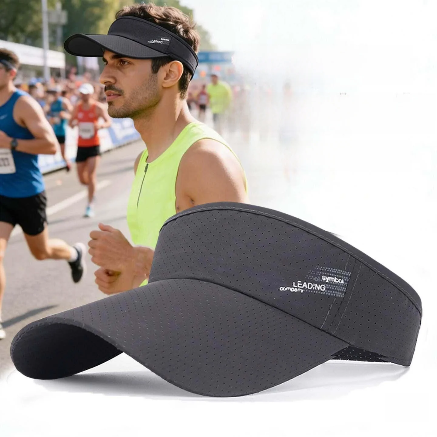 Marathon Professional Running Cap Men's Quick Dry Sweat Absorption Sun Protection Hat Outdoor Sports Foldable Empty Top Hat