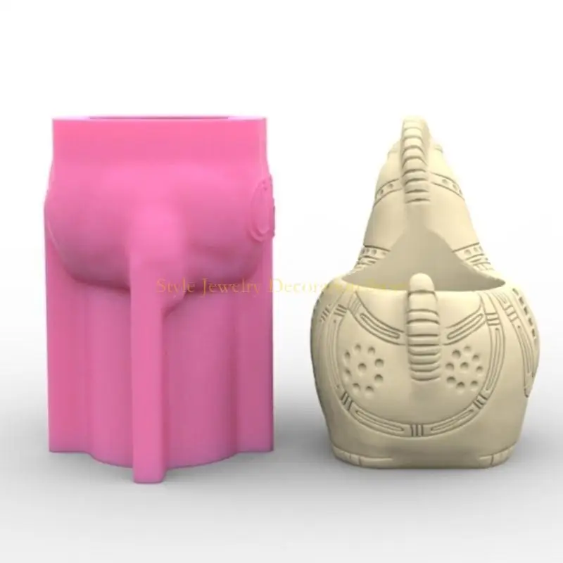 D46E كرتون سيليكون زهرة القالب القوالب خرسانة الحصان على شكل سيليكون مزهرية