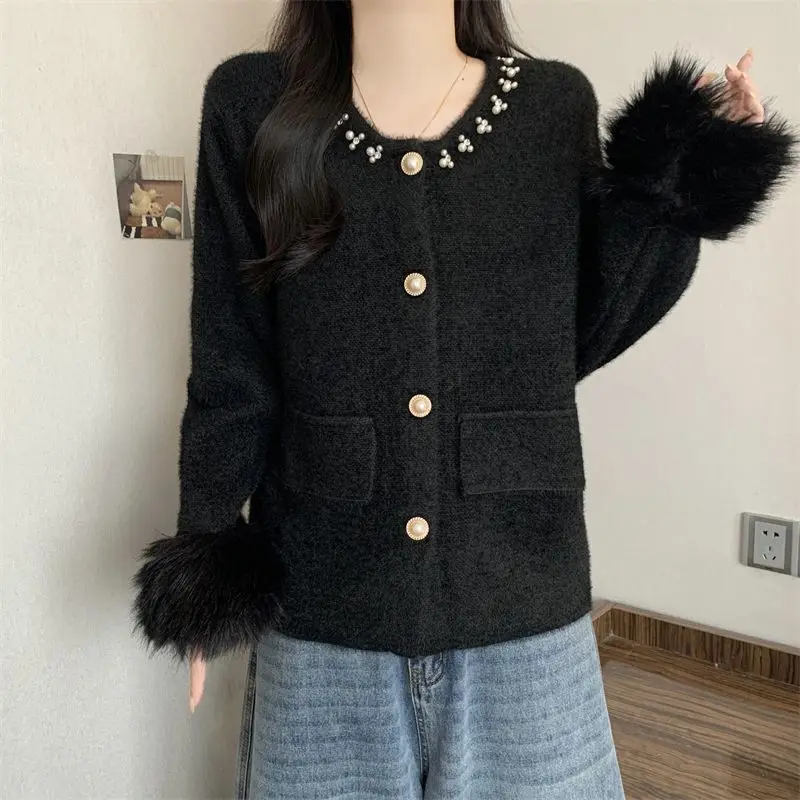 Beautiful Little Top New Style Women's Temperament Raw Ee Knitted Cardigan