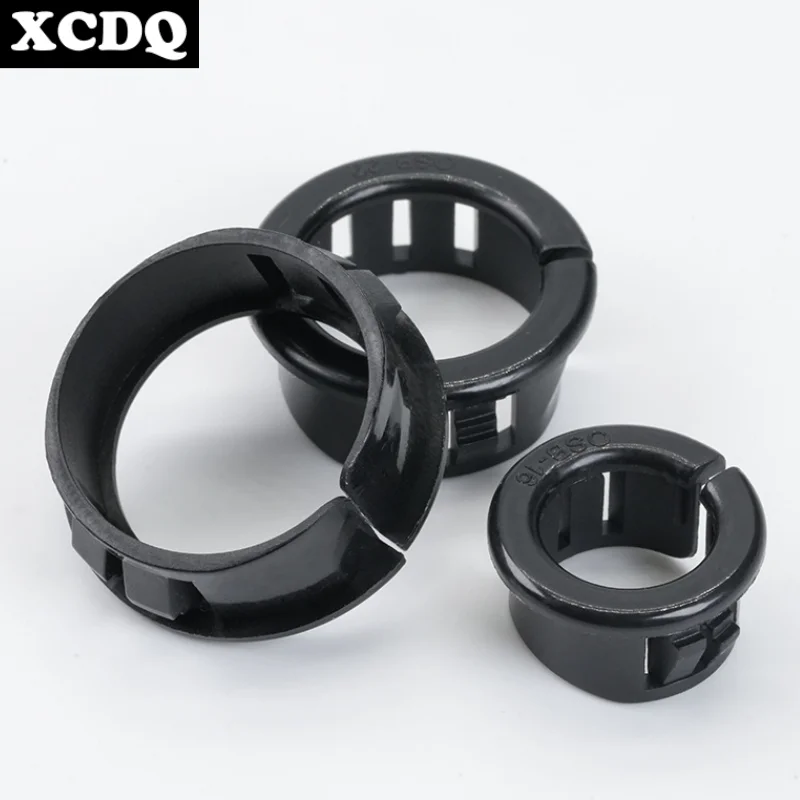 100pcs Plastic Snap-on Wire Grommet Open Type Cable Outlet Hole Protection Rings Guard Gasket Clamp Nylon Protector Clips