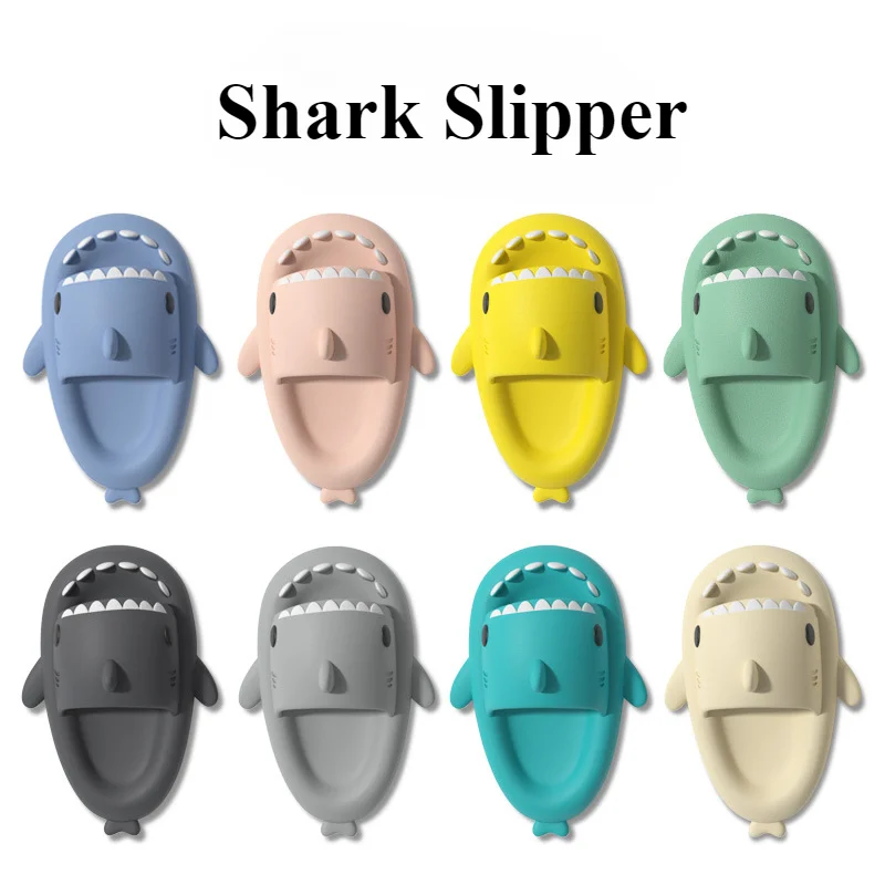 Kids Shark Slippers Soft Sole Indoor Outdoor EVA Non-slip Slippers Fashion Children New Cute Cartoon Boys Girls Beach Slides