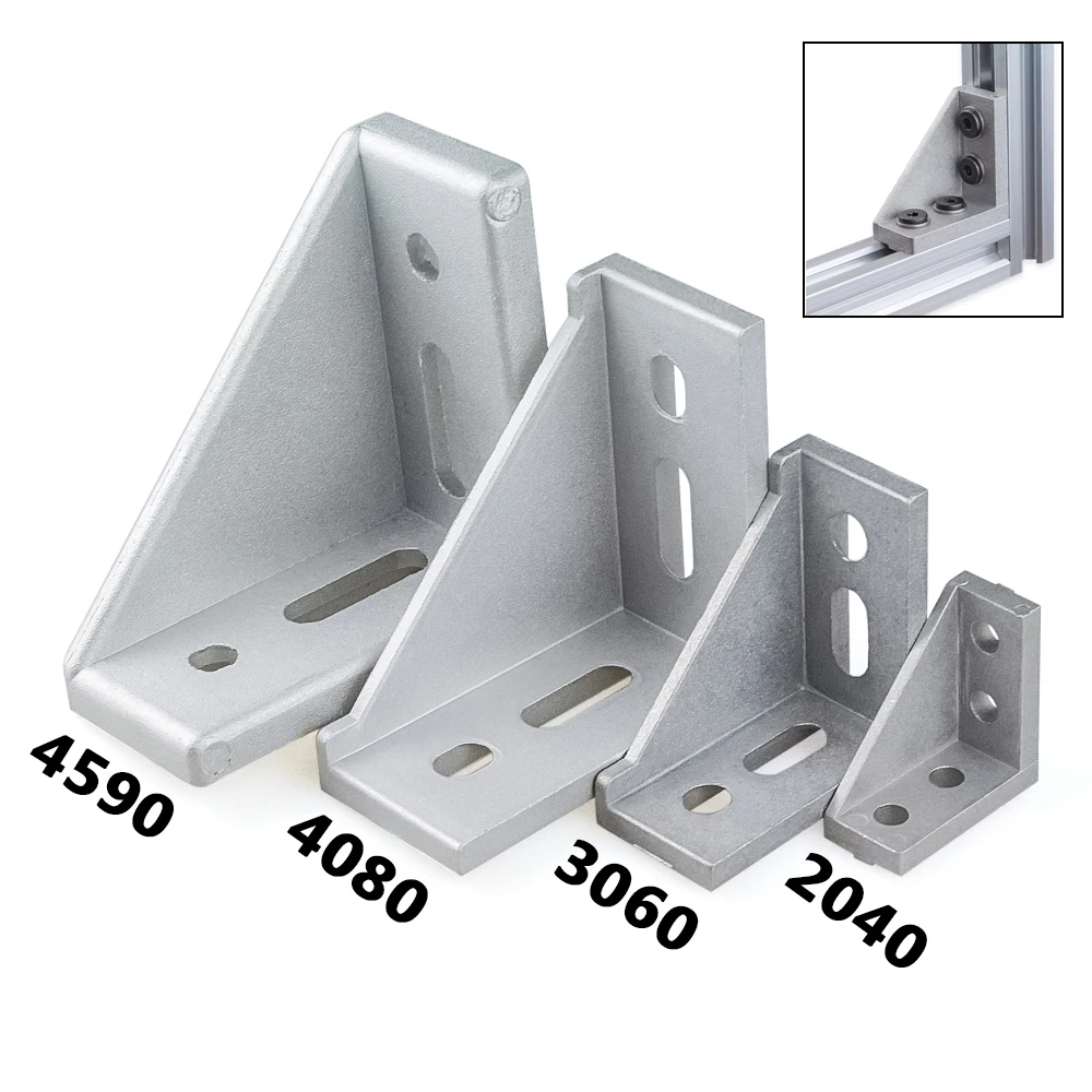 10/20Pcs Corner Bracket Fitting Angle Aluminum L Connector Fastener For 2040 3060 4080 4590 Aluminum Profile