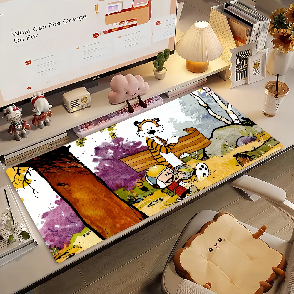 

Коврик для мыши Manga C-Calvin and H-Hobbes-S, нескользящий, резиновый, для геймеров, балансирующий, компьютерный коврик, декоративный настольный коврик, для ноутбука, офисный, большой