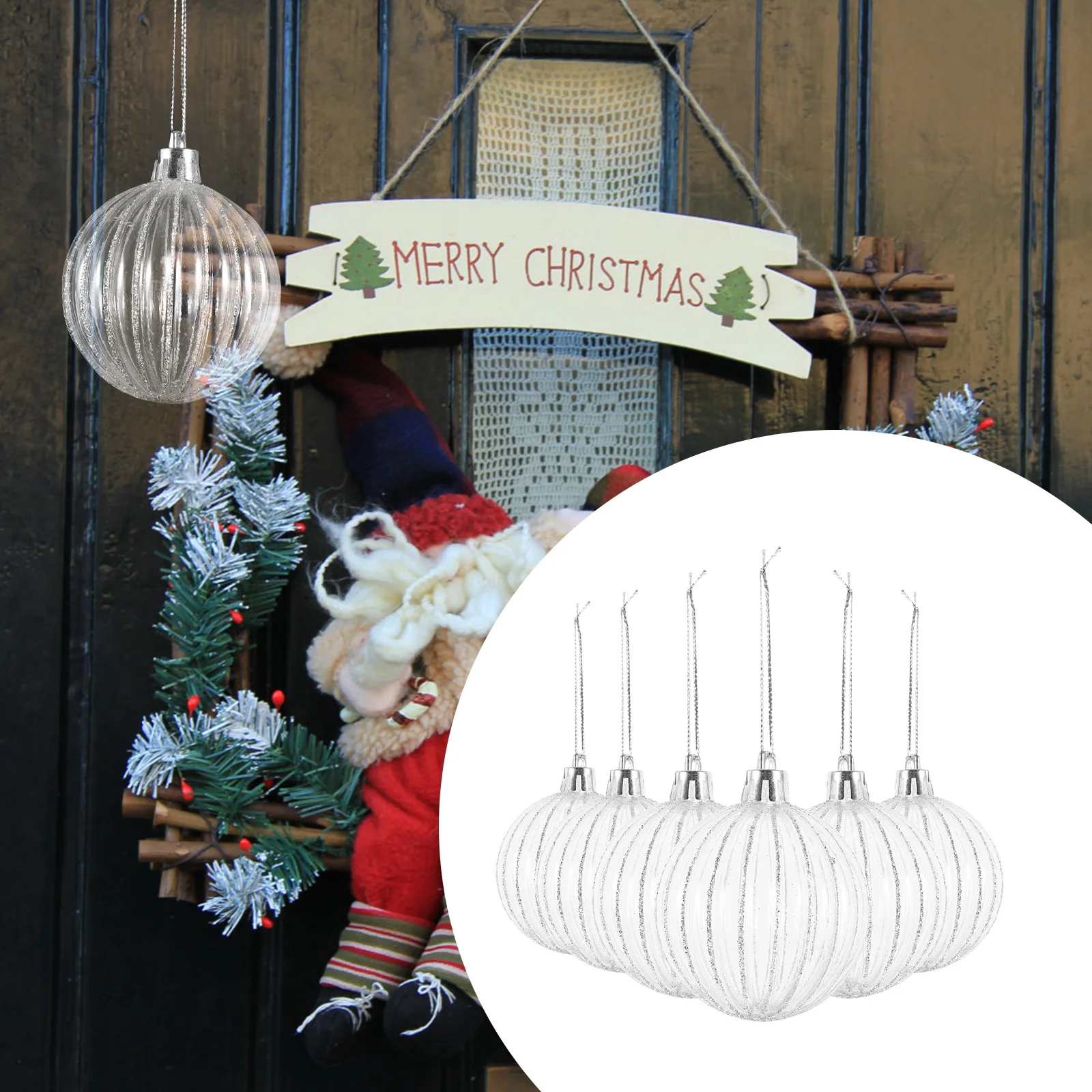 

6Pcs Plastic Christmas Tree Balls Hanging Ornaments Xmas Party Decoration Xmas Tree Decor Christmas Ornaments