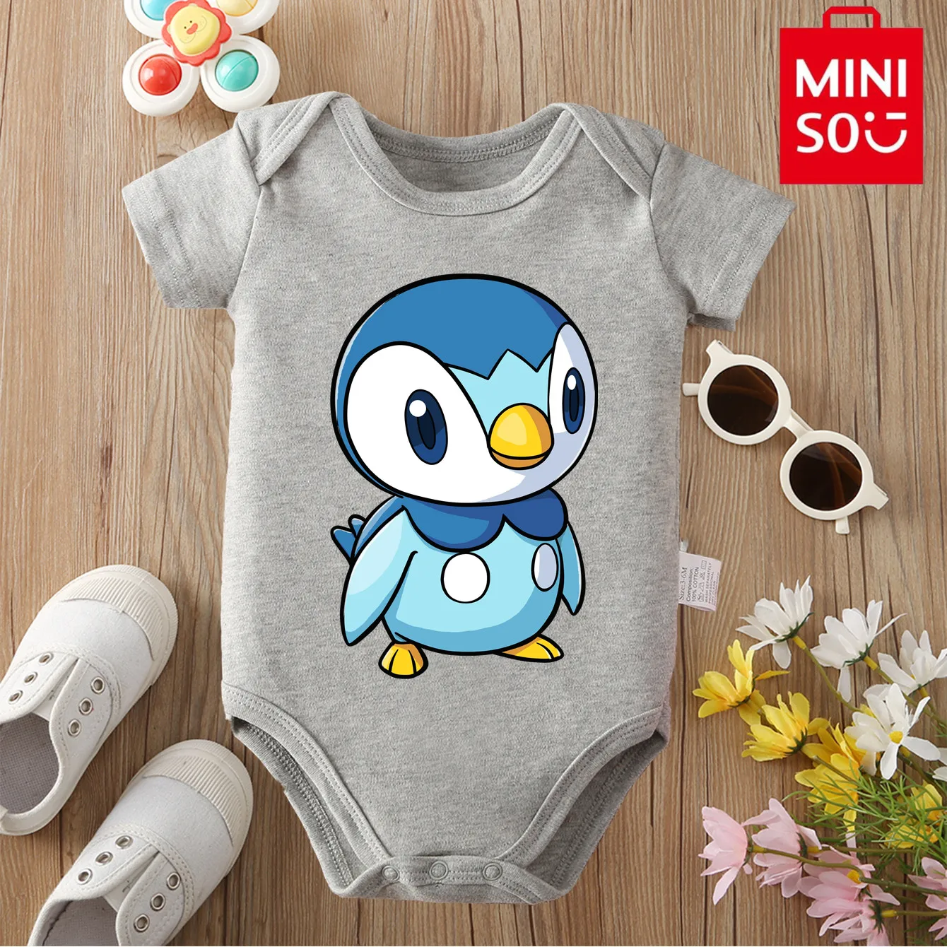 بدلة قطعة واحدة لطيفة على الطراز الياباني من MINISO Pocket Monster Swalot للأطفال من عمر 0 إلى 12 شهرًا لحديثي الولادة #3