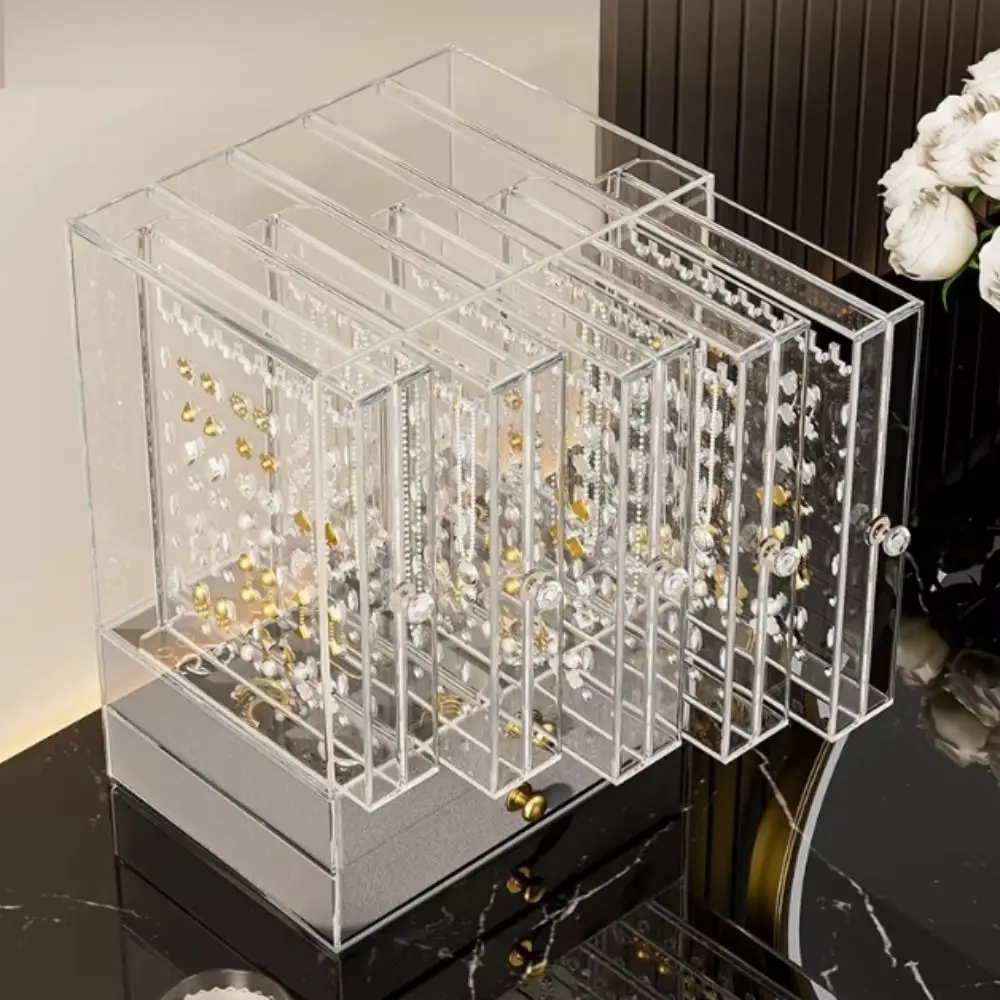 

Clear Acrylic Transparent Jewelry Storage Box Multi-layer Design Transparent Case Jewelry Display Organizer Storage Drawer