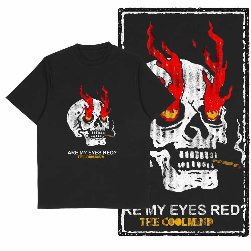 men's Vintage Skull Graphic Print t-shirt BLACK Big Size Cotton Streetwear Men T Shirt Unique Novety Tshirt Tee Shirts G35