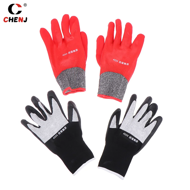 1 Pair Electrician Insulating Gloves Withstanding Voltage 400V Rubber Touch Screen Insulation Glove Industrial