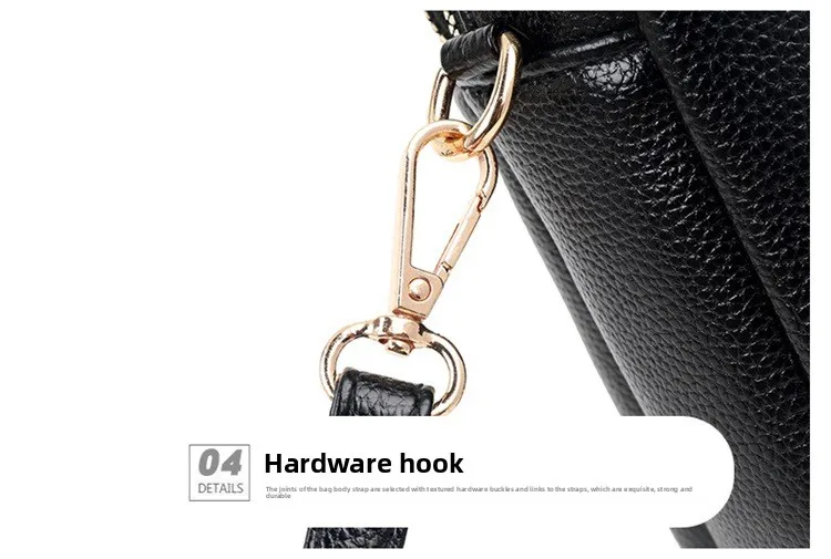 Mini-Multifunktions-Umhängetasche aus Leder für Handy/Sport, Cross-Taschen mit Kopfhöreranschluss, mehrlagige Damentasche mit Abdeckung – Detail 34