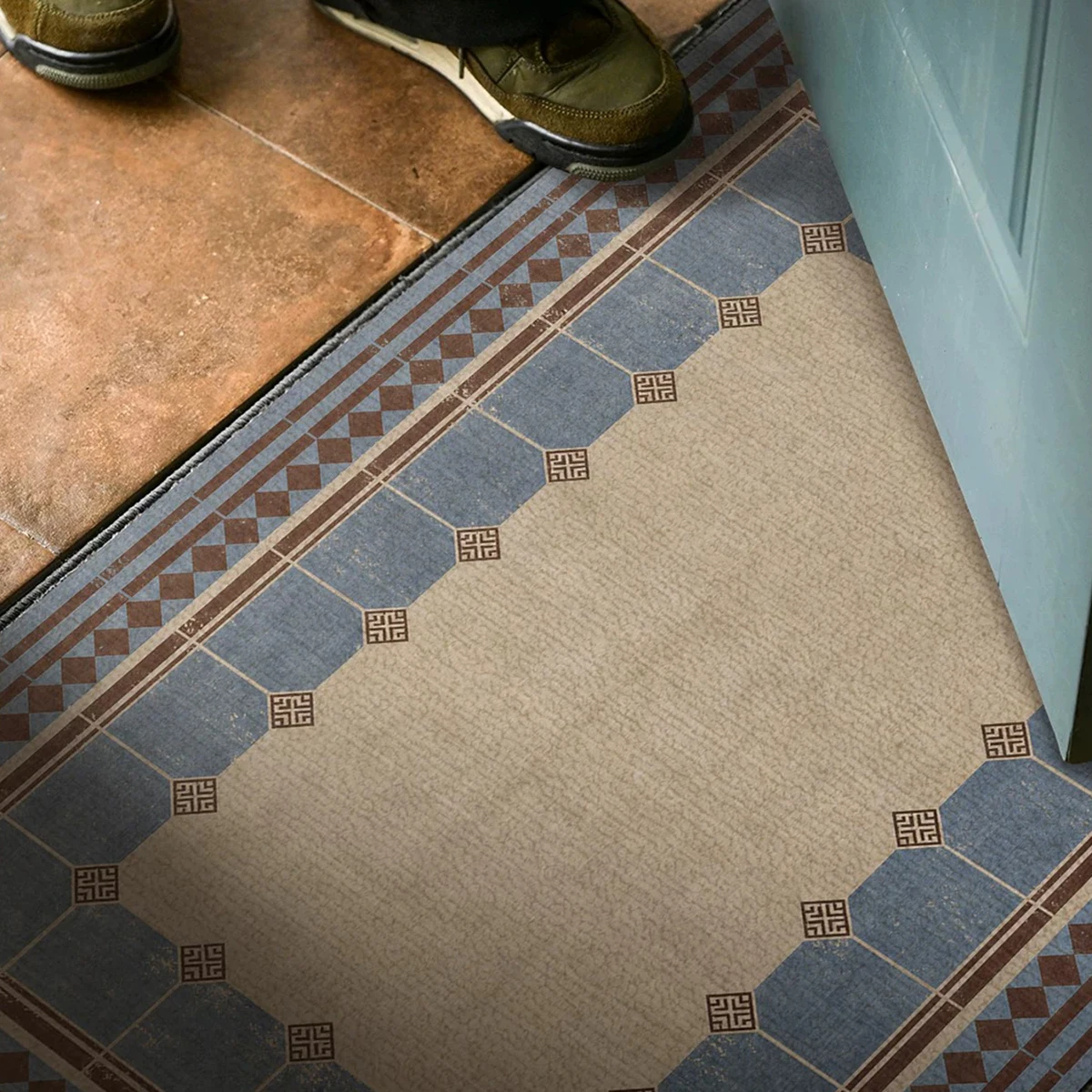 Vintage Plaid Entrance Doormat Carpet Non-slip Welcome Rug Dirty Resistant Washable Entry Door Mats Alfombra Entrada De Casa 러그