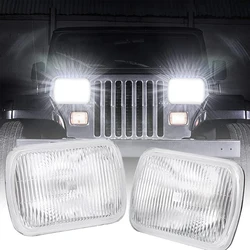 For Nissan Navara Toyota Hiace Hilux 1978~2005 RWD Car Lighting 1 Pair 5X7'' H4 Headlight Kit Rectangle Headlamp Halogen Bulb
