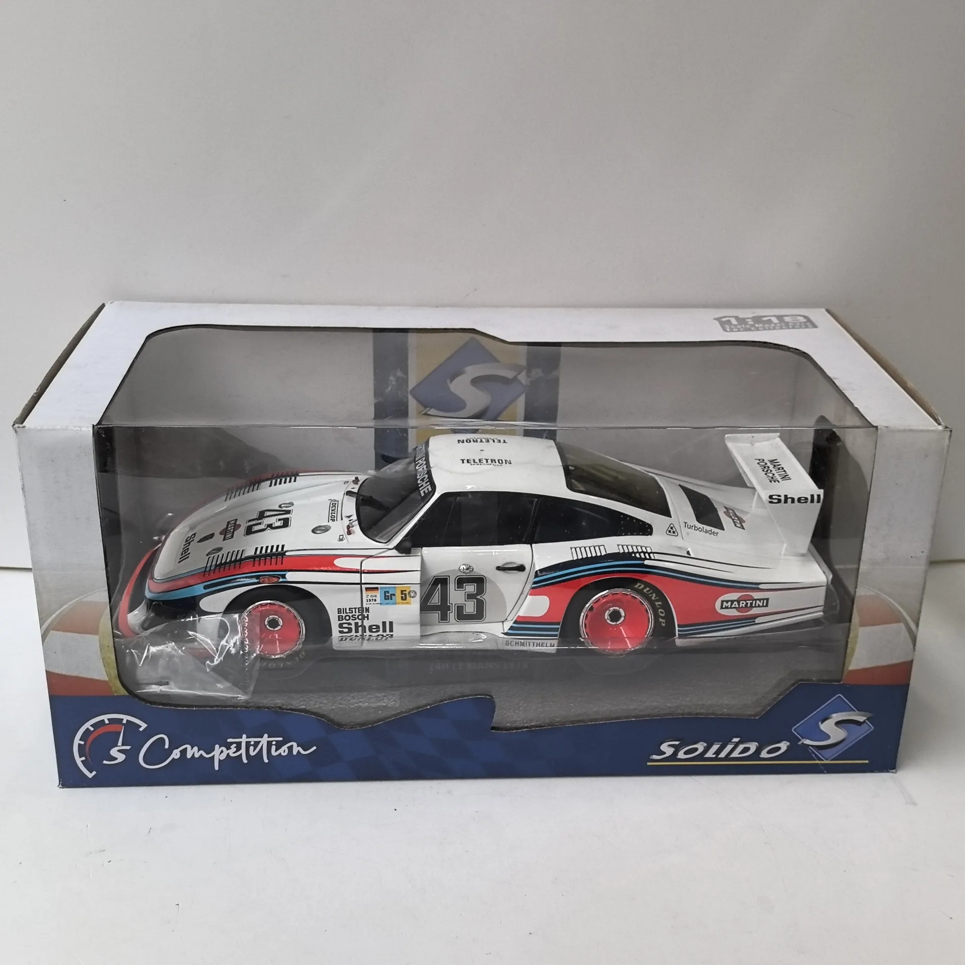 

Diecast SOLIDO 1/18 Scale PORSCHE 935 1978 #43 LE MANS 24 Hours Porsche Alloy Car Model Collectible Toy Gift Souvenir Display