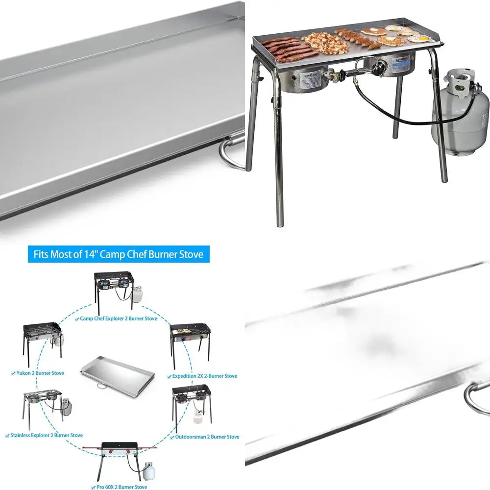 

Replacement Griddle for Camp Chef SG60, 14 with Handle, Compatible with 2-Burner Stove Systems