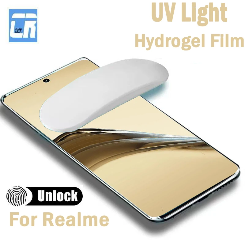 

999D Full Curved UV Light Hydrogel Film for Realme 13 12 11 10 Pro Plus Screen Protector for Realme GT5 Pro Protective Soft Film