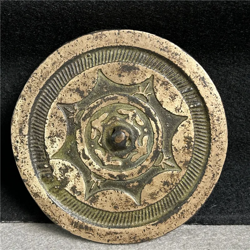 Bronze Crafts: Han Dynasty Exquisite Green Rust Gilded Bronze Mirror 2173, Rich and Rich