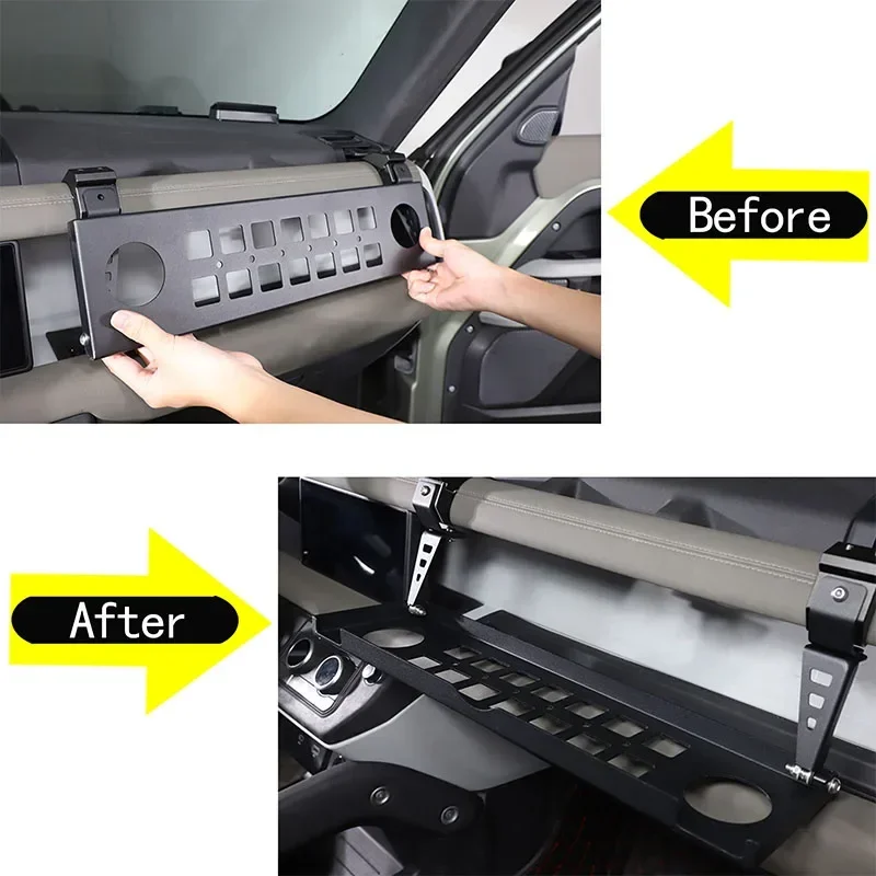 

For 2020-2024 Land Rover Defender 90 110 130 car co-pilot multi-functional foldable storage rack Car modification accessories