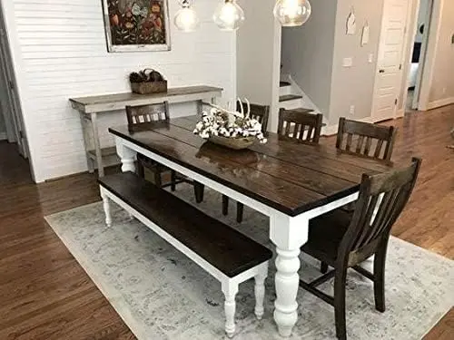 Pernas de mesa de fazenda inacabadas, mesa de jantar de 3,7 "x 29", conjunto de 4 mesas de centro DIY, pernas de estilo rústico viradas |   Fácil de pintar qualquer Co