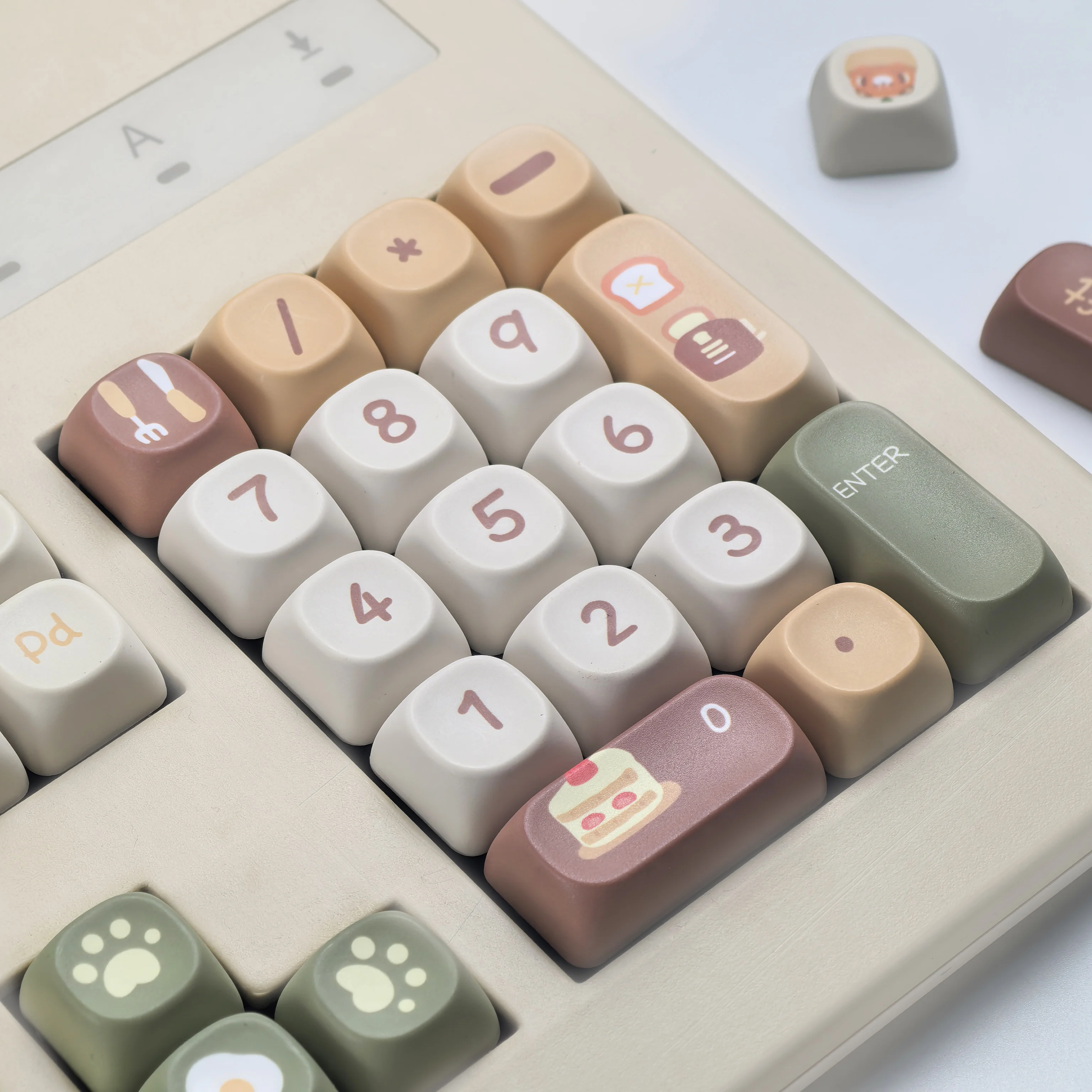 MAIMOOO Keycap ISO Azerty French Alice Layout Keyboard Keycaps Touches Azerty Little Panda Coffee Shop Moa Pbt Cute Keycap