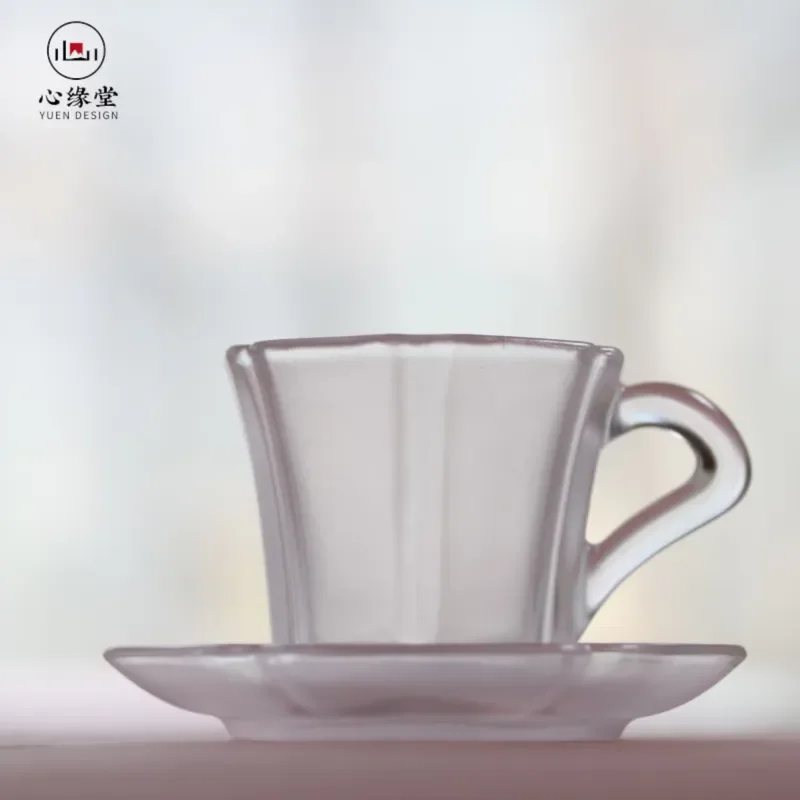 Elegant Hand Carved Crystal Teacup Set Luxury Pattern Fresh Design for Home Office Use High Quality Glassware Tea Drinking
