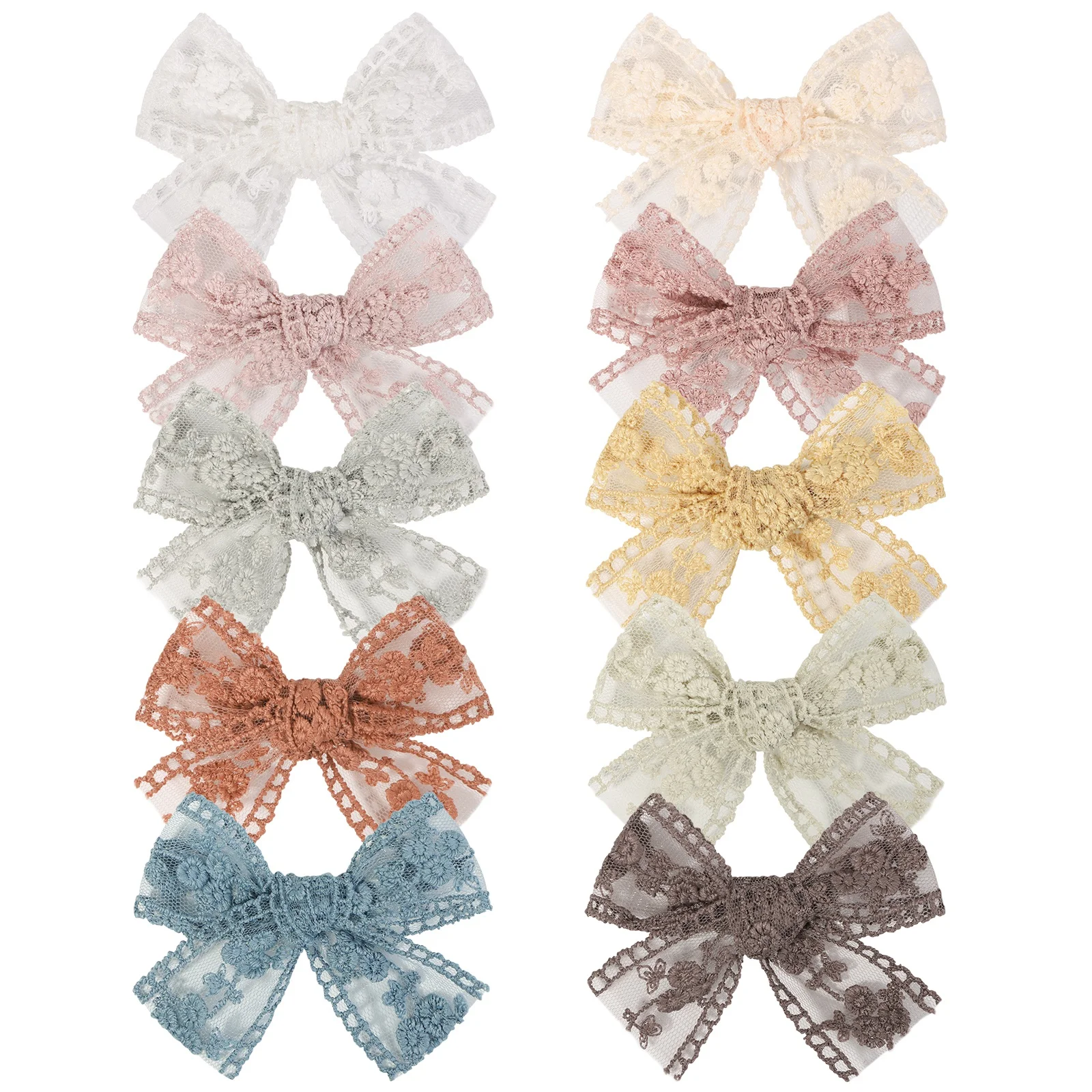 1Pcs Sweet Flower Embroidery Bowknot Hair Clips for Cute Baby Girls Lace Bows Hairpins Barrettes Headwear Kids Hair Accessories