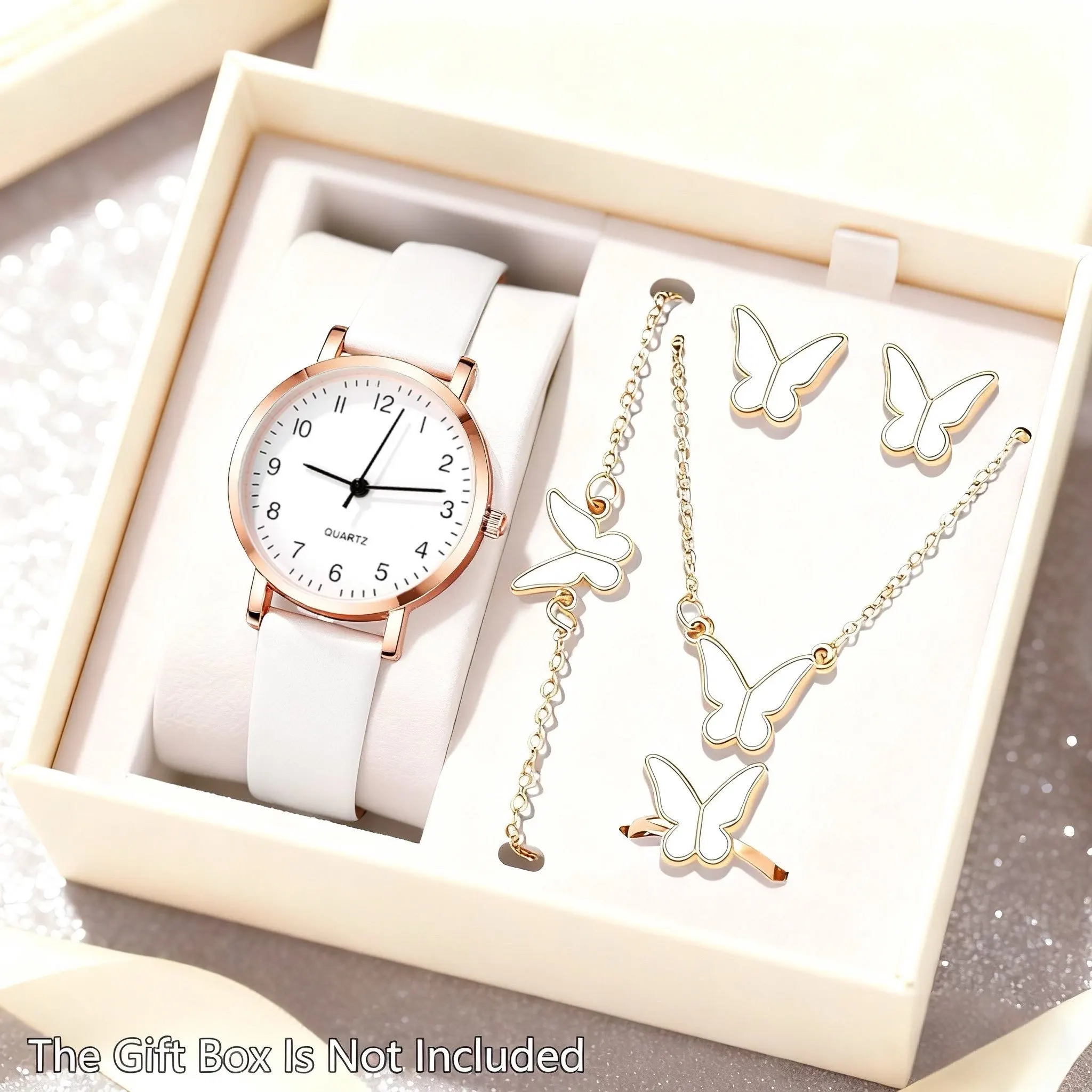 6pc ladies' watch set elegant and fashionable watch+trendy butterfly accessories