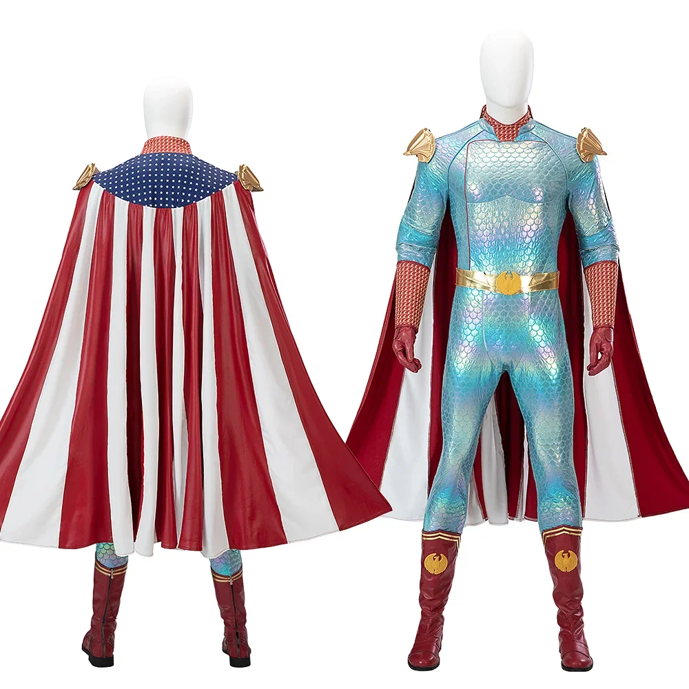 The Homelander Cosplay Costume The Boys Jumpsuit Cloak Belt Gloves Boots To Choose for Game Party Costom Made