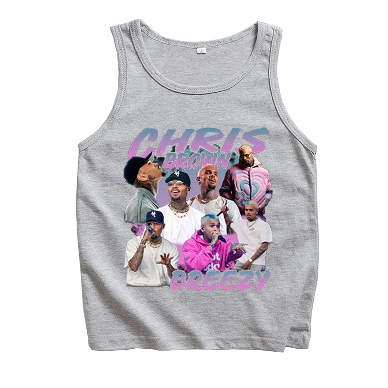 Chris Brown Bluza z kapturem Chris Brown World Tour Kamizelka T-Shirt Mężczyźni Kobiety Streetwear Tank Tops