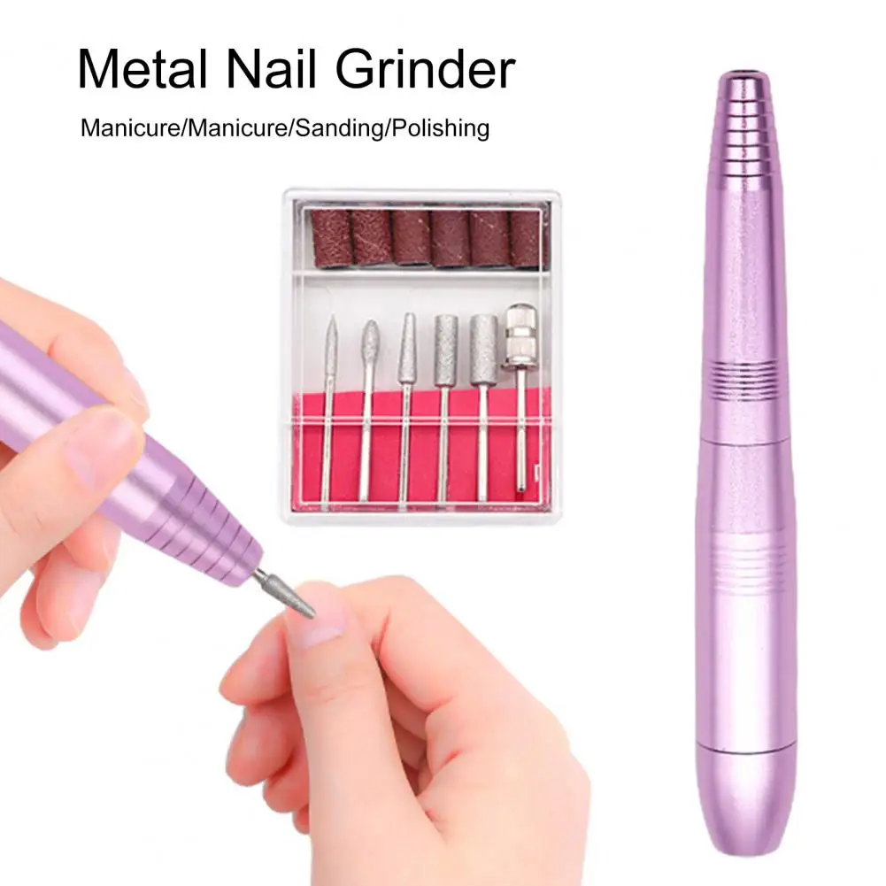 Máquina elétrica portátil da broca do prego, Compact Nail Grinder, Velocidade ajustável, Uso útil do salão, 1 conjunto