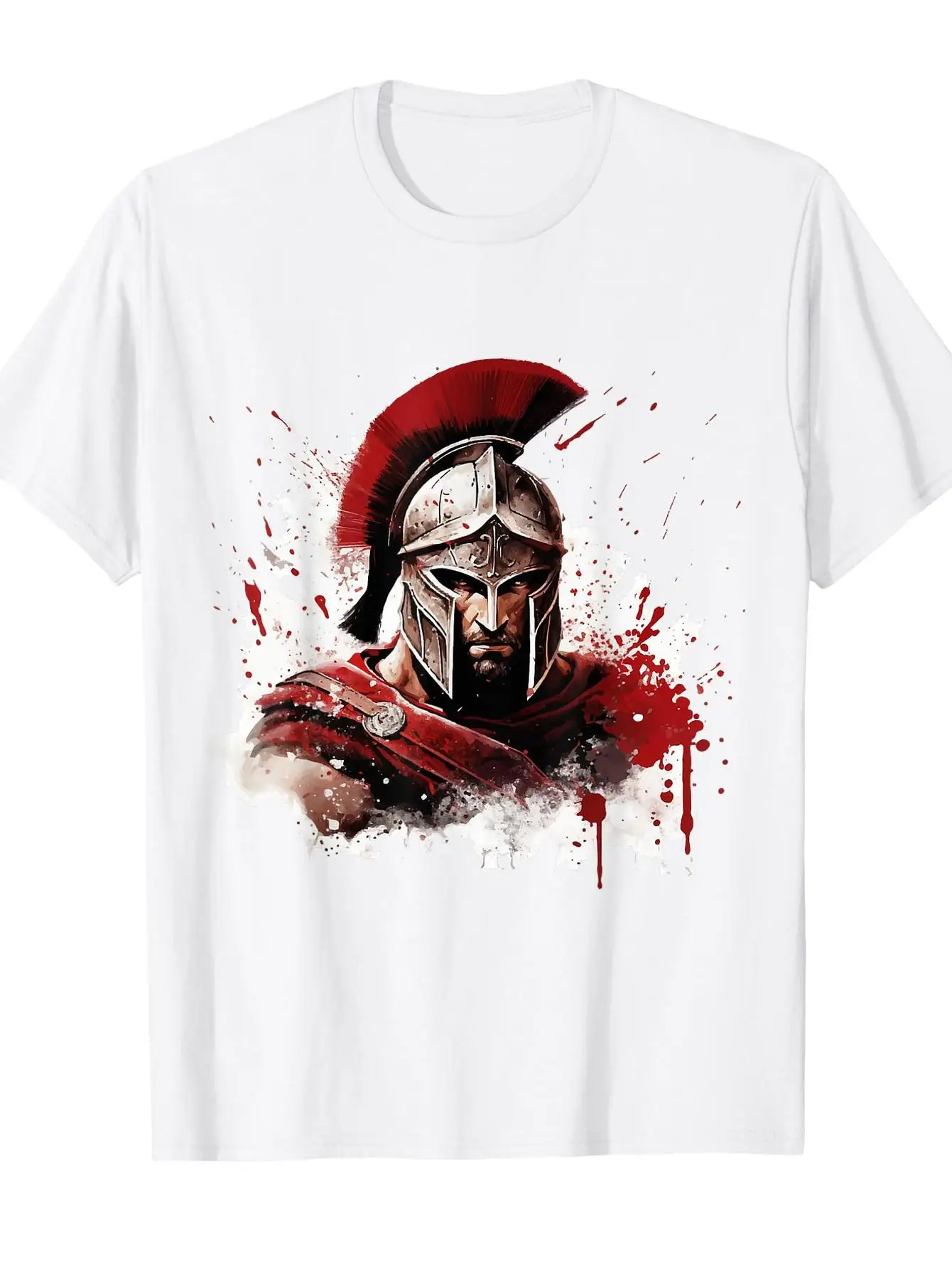 Spartan Helmet Gladiator Leonidas 300 Spartan T-Shirt 100% Cotton O-Neck Short Sleeve Summer Casual Mens T-shirt Streetwear view 5