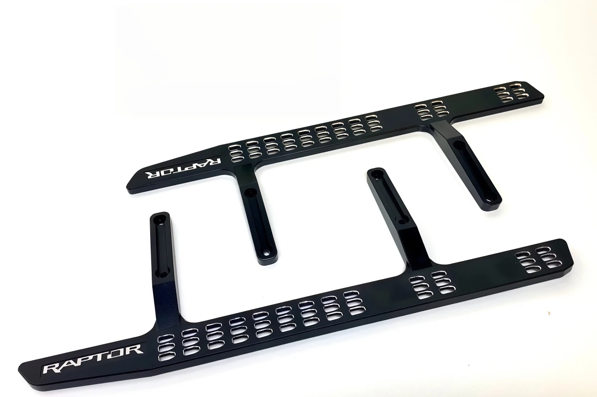 CNC Aluminum Side‑Step Running‑Board Set For KM KingTriton 1/8 F‑150 Raptor RC Crawler Body‑Shell Decoration Upgrade Parts
